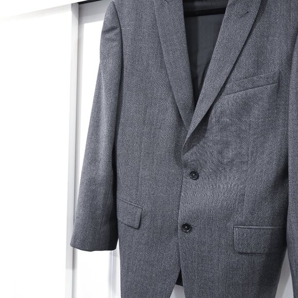John Varvatos Size 42R 100% Wool Soho Fit Heather Gray Blazer - Picture 8 of 9